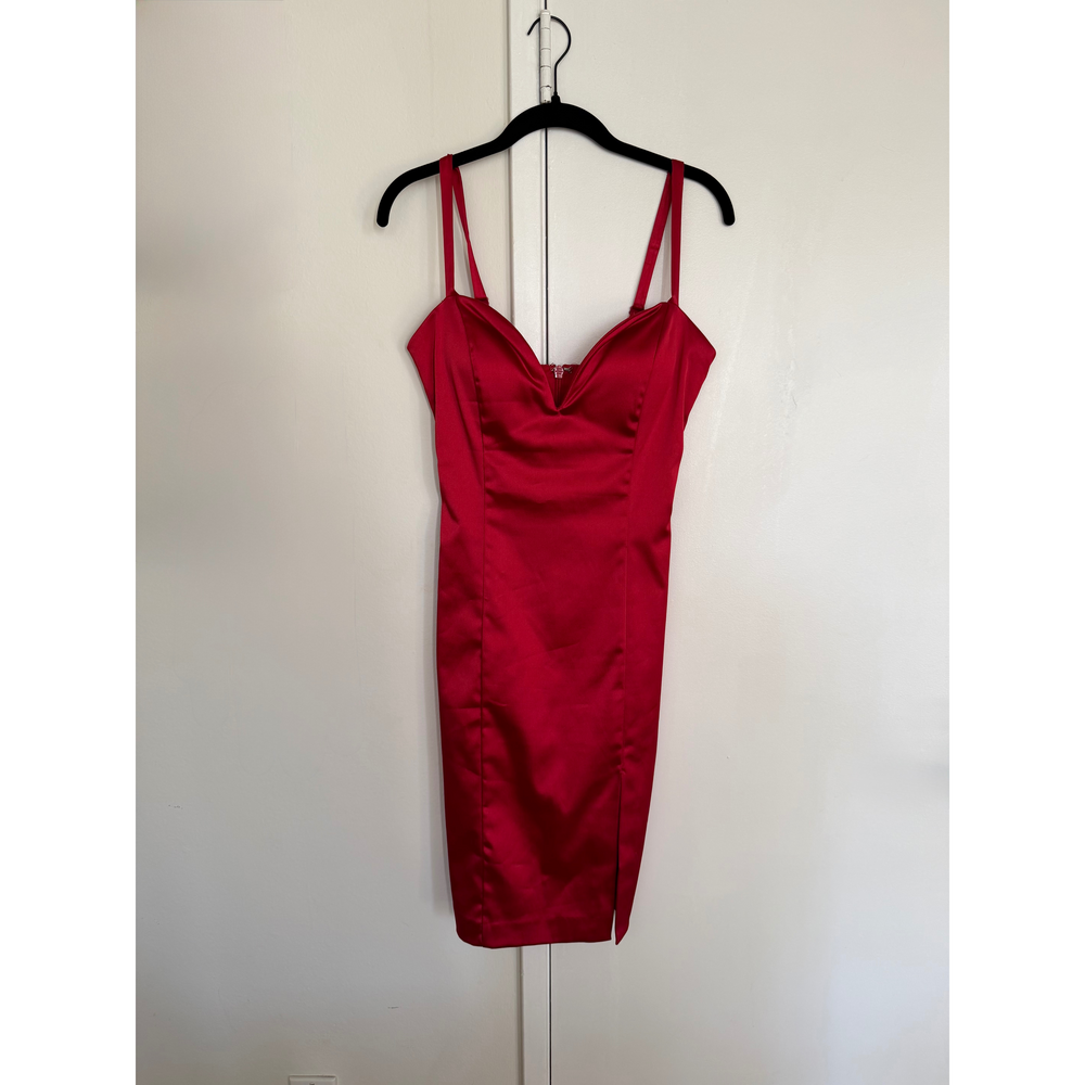 Bebe Red Satin Dress